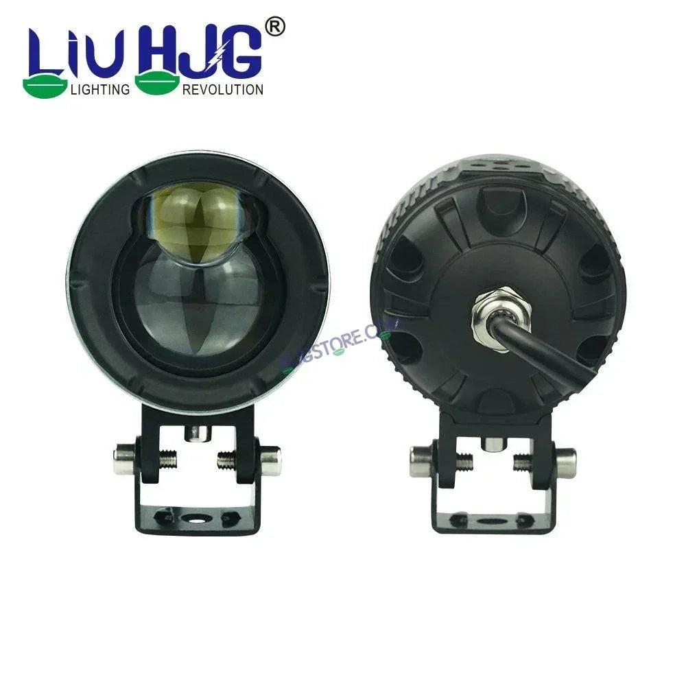 HJG P49 1124 Dual Lens 120W Foglight New Model with Power Adaptor Foglight Ultra Wide Dual Intensity LED Driving Fog Lights White/Yellow (2*60W = 120W Total) Universal For All Cars & Bikes - Biker.Store - www.biker.store
