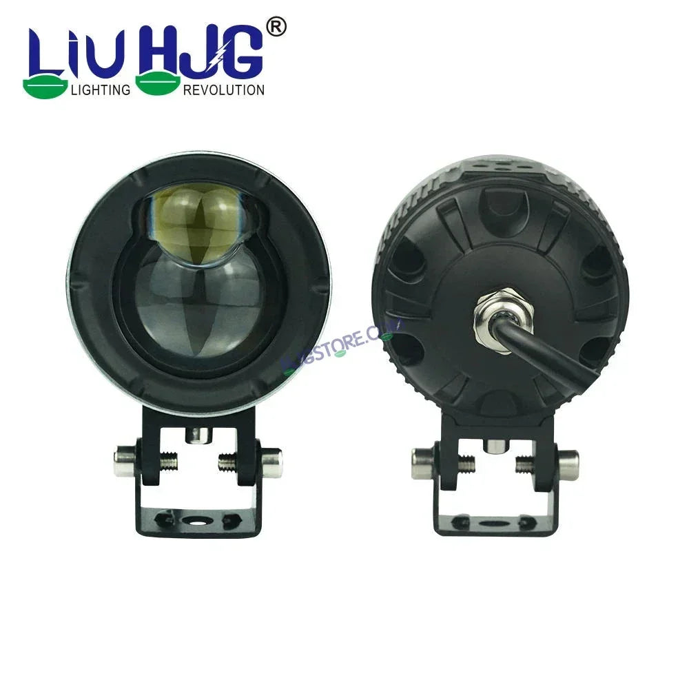 HJG 124 Fog Dual Lens 120W Foglight New Model with Power Adaptor Foglight Ultra Wide Dual Intensity LED Driving Fog Lights White/Yellow (2*60W = 120W Total) Universal For All Cars & Bikes - Biker.Store - www.biker.store