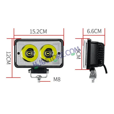 HJG W10 5x6" Classic Square Foglight Headlight 31W 6 Inch Foglight White/Yellow DRL Dual LED Foglight Amber/White DRL White Light 31W Foglight Ultra Wide Dual Intensity LED Driving Fog Lights Universal For All Cars & Bikes LIU HJG Classic W10 5x6 Inch Fog - Biker.Store - www.biker.store