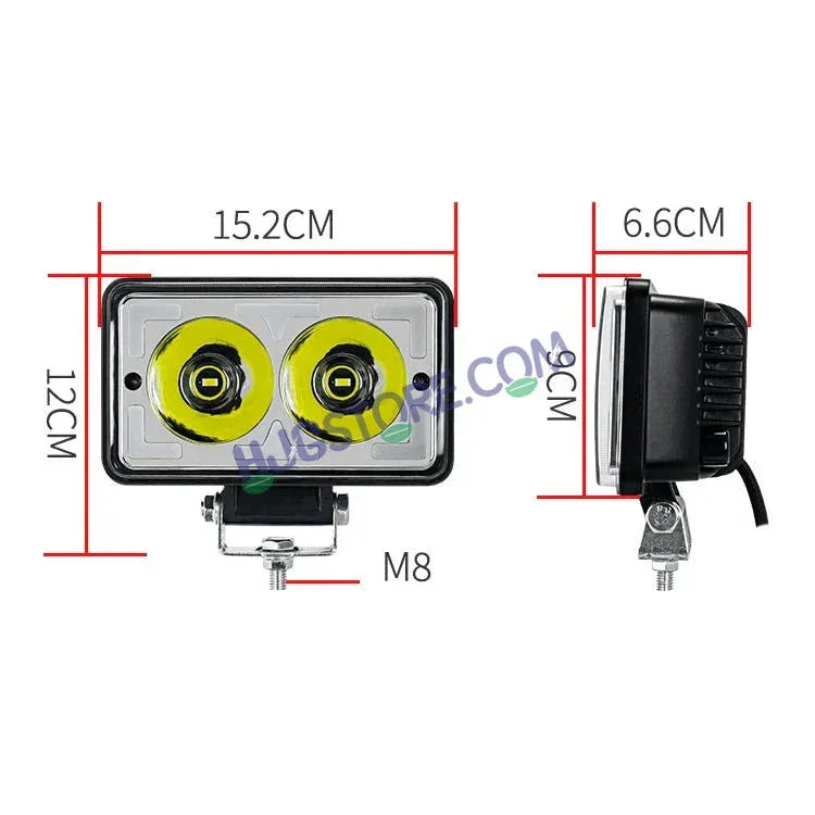 HJG W10 5x6" Classic Square Foglight Headlight 31W 6 Inch Foglight White/Yellow DRL Dual LED Foglight Amber/White DRL White Light 31W Foglight Ultra Wide Dual Intensity LED Driving Fog Lights Universal For All Cars & Bikes LIU HJG Classic W10 5x6 Inch Fog - Biker.Store - www.biker.store