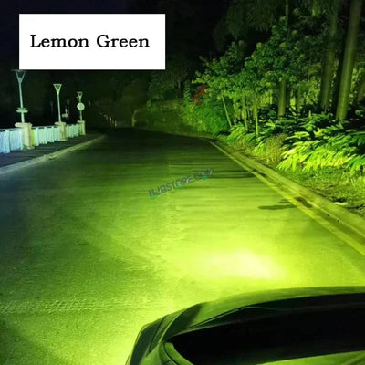 HJG 120W Tri Color Lemon Green Foglight HJG Original Lime Green Mini Drive V6 Red DRL White Yellow Mini Drive Red Devil Eye, Lemon Green Light, White, Yellow Color With Canbus Wiring HJG Lemon Green Tri Color Fog light 120W, 4 Colours, 120W - Biker.Store - www.biker.store