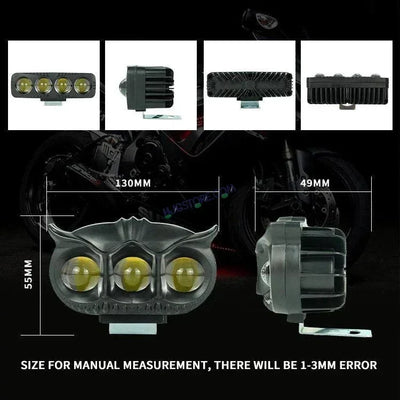 HJG 4 Lens CREE LED Foglight with Red DRL Rectangle 12v Modular Offroad Led Pods Laser Rgb Led Work Light, Set of 2 HJG Foglight - Biker.Store - www.biker.store