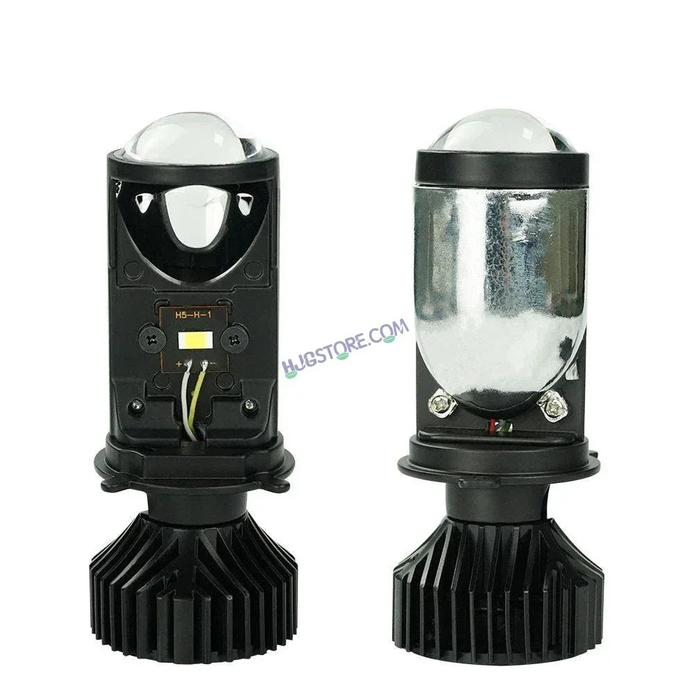 HJG Y6 Projector Lens Set of 2 H4 LED Bulb 100W Car HJG Y6 Projector Light Lamp H4 LED Mini Projector Lens with Fan for Bike Bulb 7000LM Conversion Kit Hi/Lo Beam Headlight 12V/24V for Motorcycle, Set of 2, Car, White Hi/Lo - Biker.Store - www.biker.store
