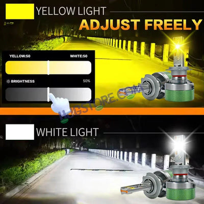 HJG AI Bulb H8/H9/H11/H16 App Control 200W Adjustable Beam Color Adjustable Brightness LED Bulb AC/DC Headlight White/Yellow/Warm White 200W for Bike Car LED Light H8/H9/H11/H16 AI Headlight 12V/24V for Bike/Car, LIU HJG AI Bulb Pack of 2, H8/H9/H11/H16 - Biker.Store - www.biker.store