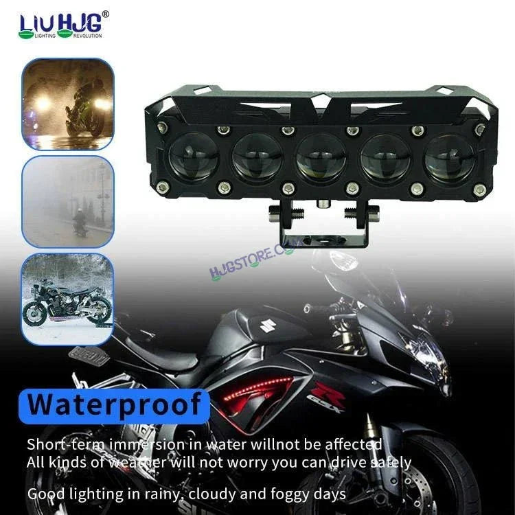 HJG Future Eyes 5 Lens 150W 5 Lens MEGA DRIVE Fog Light For Bike/Car/Thar/Jeep ( Cool White, 75W each * 2 = 150W Total ) - Pack of 2 Future Eyes 5 Lens - Biker.Store - www.biker.store