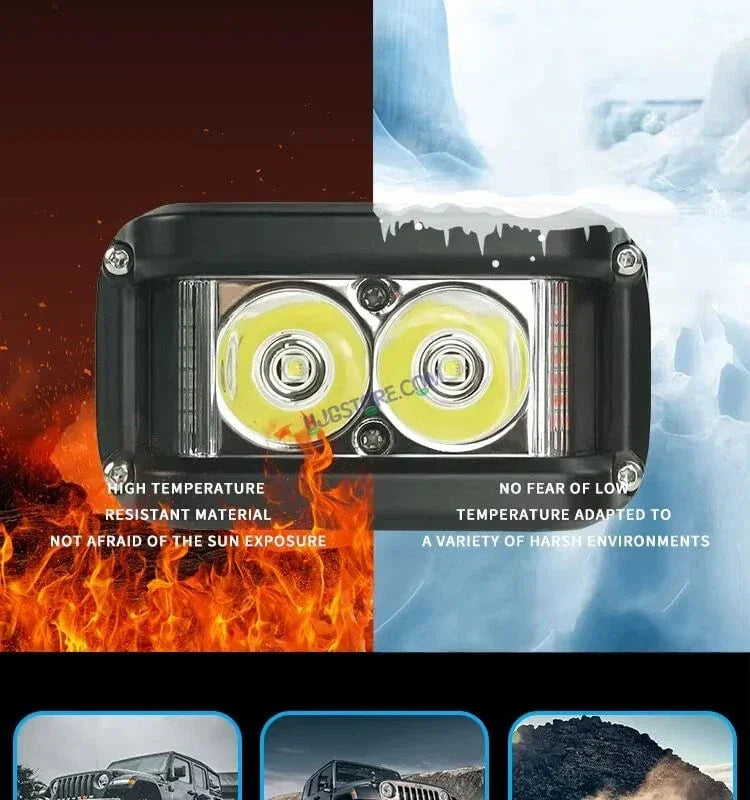 HJG 2 LED CREE 4 Inch Fog Light 100W 20000 Lumens Fog Light 2 LED CREE 2pc Foglight Spread Light Fog 100W with 20000 Lumens Brightness Foglight Ultra Wide Intensity LED Fog Lights 2 LED CREE (100W) Universal For All Cars & Bikes LIU HJG 2 LED CREE 4 Inch - Biker.Store - www.biker.store