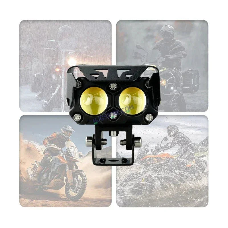 HJG Future Eyes 2 Lens with Wiring Kit Foglight 60W 2 Lens Future Eyes Fog Projector Lens 2pc Foglight White/Yellow/Flash Modes 60W Foglight LED Fog Lights White/Yellow/Flash (60W) Universal For All Cars Bikes LIU HJG Future Eyes 2 with Wiring Harness Kit - Biker.Store - www.biker.store