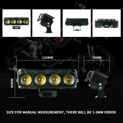 HJG Future Eyes 4 Lens 120W 4 Lens MEGA DRIVE Fog Light For Bike/Car/Thar/Jeep ( Cool White, 60W each * 2 = 120W Total ) - Pack of 2 Future Eyes 4 Lens - Biker.Store - www.biker.store