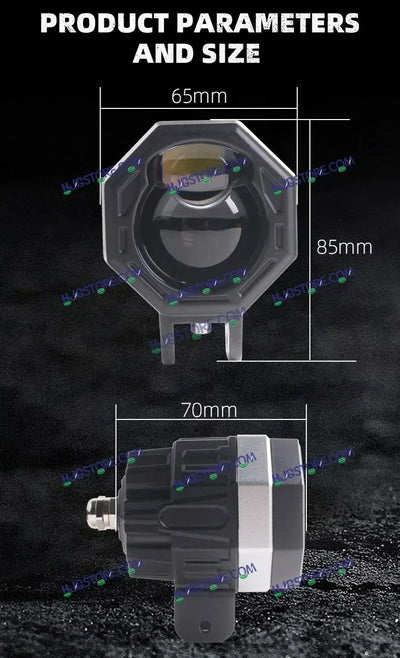 HJG 125 P49 Original Fog Light Hexagon Dual Lens 120W Foglight New Model with Power Adaptor Foglight Ultra Wide Dual Intensity LED Driving Fog Lights White/Yellow (2*60W = 120W Total) Universal For All Cars & Bikes - Biker.Store - www.biker.store