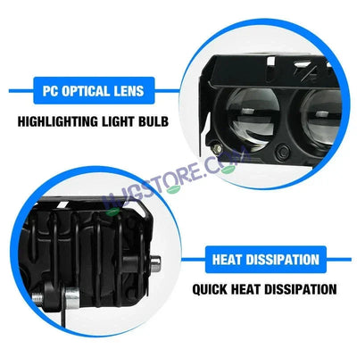 HJG 3 Lens Red Blue 40W Foglight with Red Blue Flash Mode 3 Lens Projector Foglight 40W Foglight Ultra Wide Dual Intensity LED Fog Lights White/Yellow/Warm White/Flash/Red Blue DRL Universal For All Cars & Bikes LIU HJG 3 Lens Red Blue 40W Foglight 1pc - Biker.Store - www.biker.store