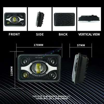 HJG DOT Approved High Beam LED Headlamp High Brightness 4x6 Inch Rectangular LED Headlight 231214 HJG - Biker.Store - www.biker.store
