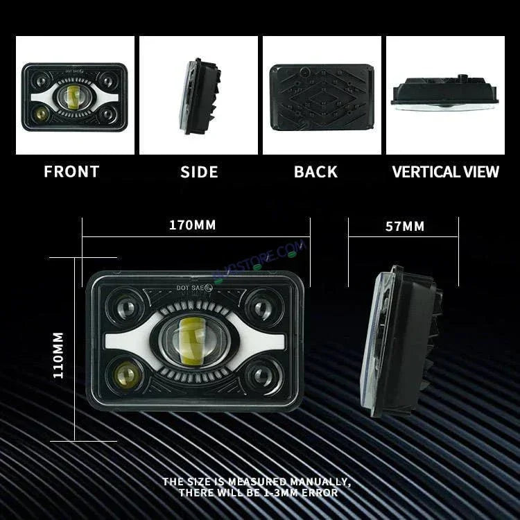 HJG DOT Approved High Beam LED Headlamp High Brightness 4x6 Inch Rectangular LED Headlight 231214 HJG - Biker.Store - www.biker.store