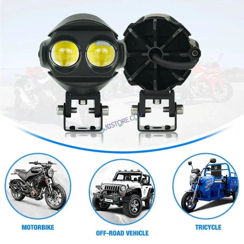 HJG Alien 2 Lens Projector Foglight 120W with Wide Spread White/Yellow/Warm White Light 120W 2pc Foglight Ultra Wide Dual Intensity LED Driving Fog Lights 3000K/4300K/6500K Universal For All Cars & Bikes LIU HJG Alien 2 Lens Projector Foglight, Pack of 2 - Biker.Store - www.biker.store