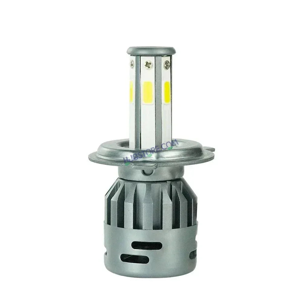HJG M6 Mini ORIGINAL LED Headlight Bulb H4 80W For All Motorcycles (Low and High Beam Bulbs (White) AC/DC 80Watt 6 Side Chip) - Type H4 Hi/Lo - Biker.Store - www.biker.store