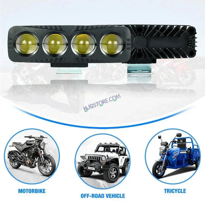 HJG 4 Lens Fog Light 80W Red Devil DRL 4 Lens Projector Lens Foglight 80W (2 * 40W) 4 Lens LED Projector Fog 80W with Red Devil DRL Foglight Ultra Wide Dual Intensity LED Fog Lights White/Yellow/Red Devil DRL Projector (80W) Universal For All Cars & Bikes - Biker.Store - www.biker.store