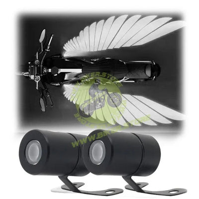 BIKERSTORE.IN Bike LED Angel Wings Style Light Side Rear View Mirror High Reflection Beem Waterproof, Universal For All Motorcycle and Car Models (White, Set of 1) - Biker.Store - www.biker.store