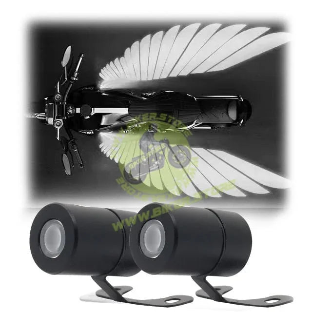 BIKERSTORE.IN Bike LED Angel Wings Style Light Side Rear View Mirror High Reflection Beem Waterproof, Universal For All Motorcycle and Car Models (White, Set of 1) - Biker.Store - www.biker.store