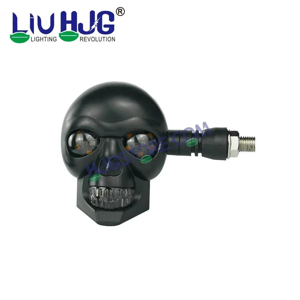 HJG Skull Indicator Skull Shape Turn Signal Lights Indicator Universal for All Bikes Models Turn Signal Lights Motorcycle Set of 2 LIU HJG Skull Indicator - Biker.Store - www.biker.store