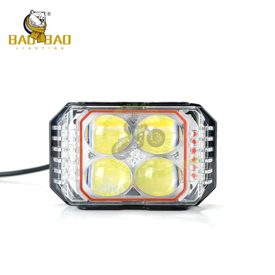 BaoBao 4 LED 30W Foglight White/Yellow/Red/Blue/Flash Mode Auxiliary Metal LED Fog Lamp Color-LED Driving Fog Light for Motorcycles Enhancing Nighttime Visibility, Universal, Pack of 1 - Biker.Store - www.biker.store