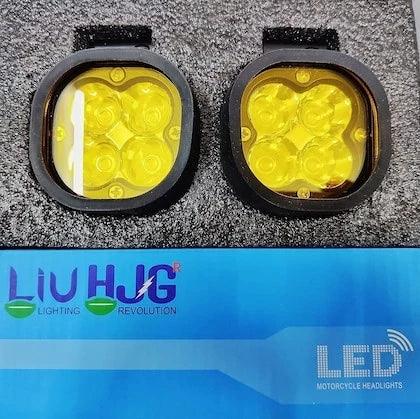 Original HJG 4x4 Mini CREE LED 40W Mini CREE Fog Light Auxiliary Light For All Motorcycles With Wiring Harness, Switch & Yellow Filter Cap - Biker.Store - www.biker.store