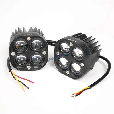 HJG 4X4 CREE Original (2 in 1) Fog Light 120W (White + Yellow) with Kit 4 LED Laser Spotlight For Bike/Car/Thar/Jeep (Pair) White/Yellow - Biker.Store - www.biker.store