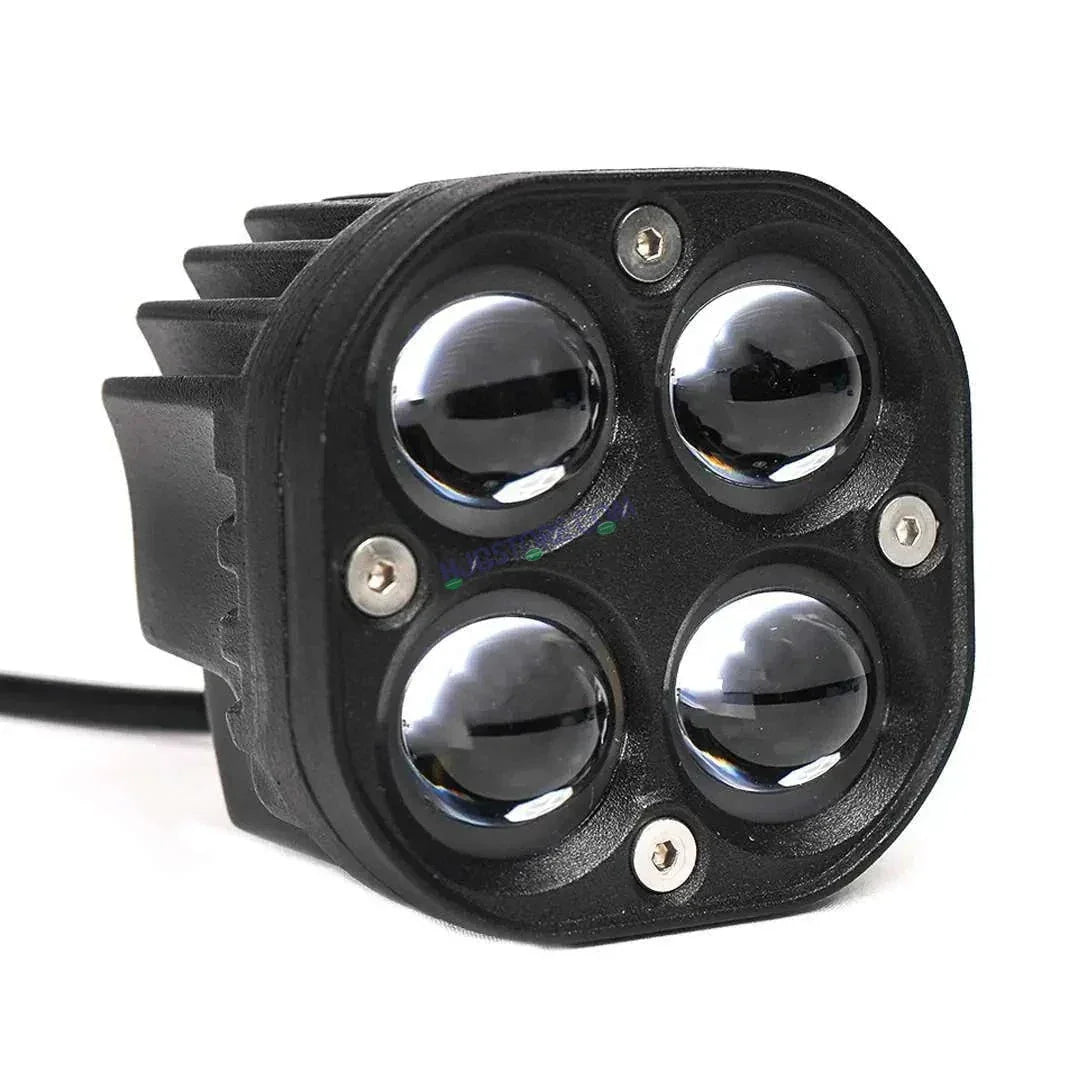 HJG 4X4 CREE Original (2 in 1) Fog Light 120W (White + Yellow) with Kit 4 LED Laser Spotlight For Bike/Car/Thar/Jeep (Pair) White/Yellow - Biker.Store - www.biker.store