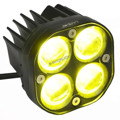 HJG 4X4 CREE Original (2 in 1) Fog Light 120W (White + Yellow) with Kit 4 LED Laser Spotlight For Bike/Car/Thar/Jeep (Pair) White/Yellow - Biker.Store - www.biker.store