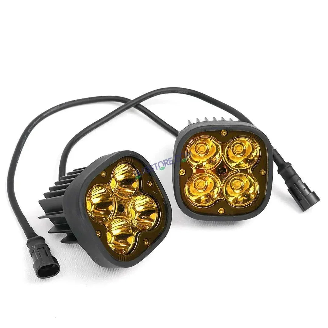HJG 120W 4 LED CREE 60w Fog Light Auxiliary Light For All Motorcycles White With Yellow Filter Cap (Set of 2) - Biker.Store - www.biker.store