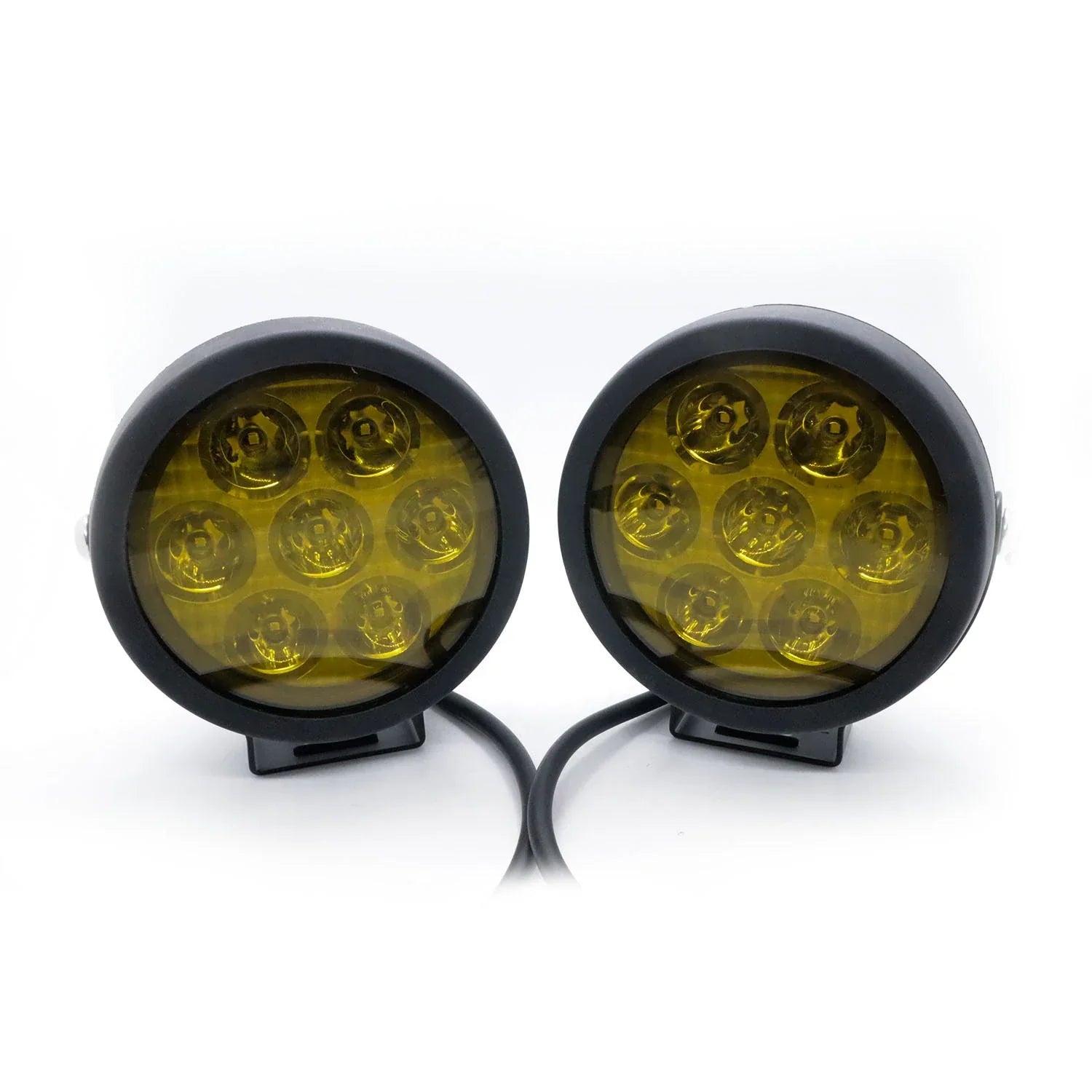 HJG Original 140W Dual Color Yellow/White LED Fog Lights with Yellow Filter Cap Waterproof Light for Bikes, Cars, Jeeps Yellow Filter Cap - Biker.Store - www.biker.store