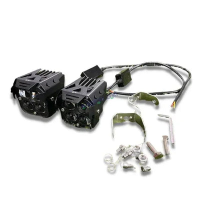 HJG 4X4 Original Red Devil Eye (3 in 1) Fog Light 120W (Red + White + Yellow) 4 LED Laser Spotlight For Bike/Car/Thar/Jeep (Pair) HJG 4x4 Devil Foglight - Biker.Store - www.biker.store