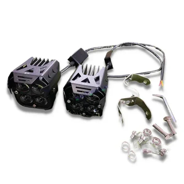 HJG 4X4 Original Red Devil Eye (3 in 1) Fog Light 120W (Red + White + Yellow) 4 LED Laser Spotlight For Bike/Car/Thar/Jeep (Pair) HJG 4x4 Devil Foglight - Biker.Store - www.biker.store