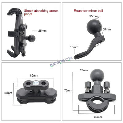 HJG Pro Spider Mobile Holder with Jaw Grip Damper Anti Vibration for Bike, Two Wheelers Universal HJG Mobile Holder Pro Spider Anti-Shake Anti-Theft Zero Vibration Shockproof Mobile Holder - Biker.Store - www.biker.store