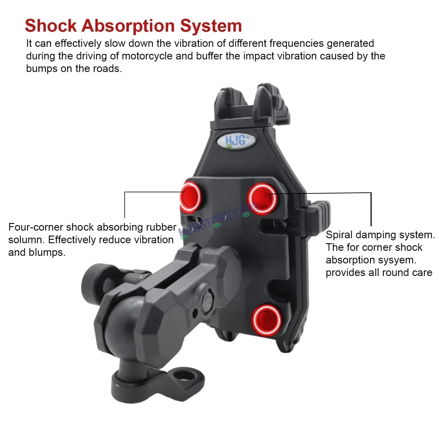 HJG Pro Spider Mobile Holder with Jaw Grip Damper Anti Vibration for Bike, Two Wheelers Universal HJG Mobile Holder Pro Spider Anti-Shake Anti-Theft Zero Vibration Shockproof Mobile Holder - Biker.Store - www.biker.store