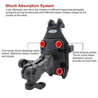 HJG Pro Spider Mobile Holder with Jaw Grip Damper Anti Vibration for Bike, Two Wheelers Universal HJG Mobile Holder Pro Spider Anti-Shake Anti-Theft Zero Vibration Shockproof Mobile Holder - Biker.Store - www.biker.store