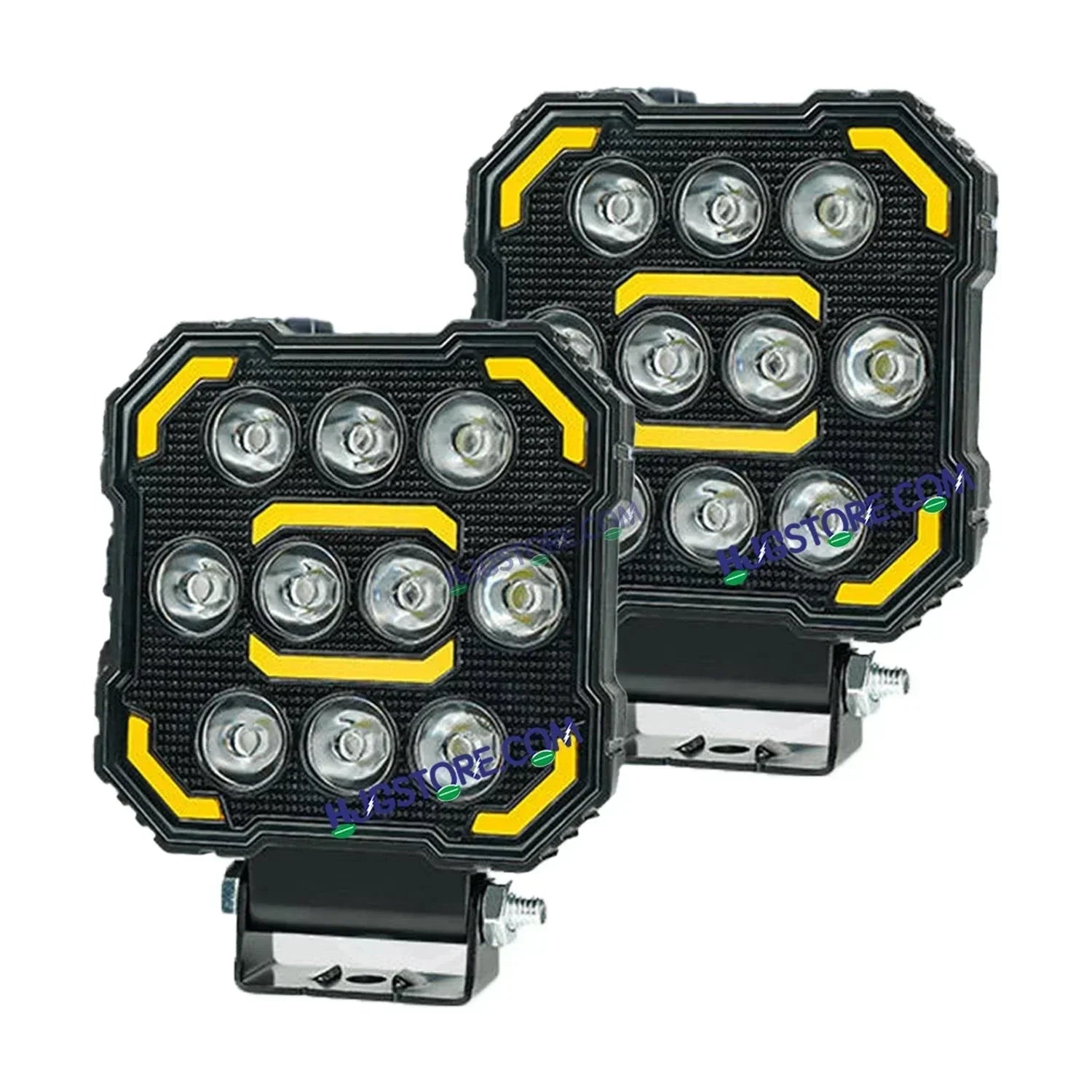 HJG 11 LED New Model Fog Light 60W LIU HJG Square Fog Light with DRL For Universal For Bike Universal For Car (Set of 2) 60W HJG - Biker.Store - www.biker.store
