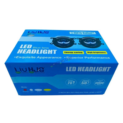 HJG 3 Inch Bi LED Car Projector 140W H8/H9/H11/H16 Foglight with Laser Spot and Wide Spread Red DRL/White/Yellow/Warm White Light 140W Foglight Ultra Wide Dual Intensity LED Driving Fog Lights 3000K/4300K/6500K Universal For All Cars & Bikes H8/H9/H11/H16 - Biker.Store - www.biker.store