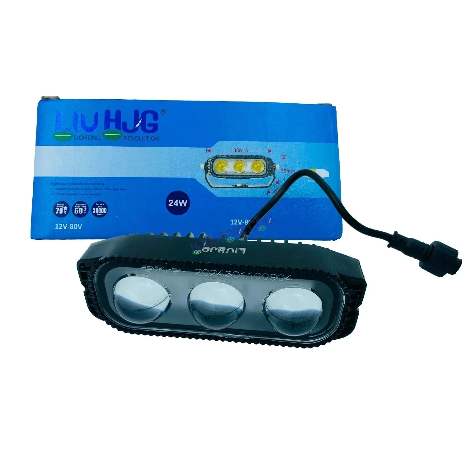 HJG New 3 LED Sleek Projector Fog Light with Adaptor 24W 10000 Lumens Fog Light 3 LED 1pc Foglight Spot Light Fog 24W White/Yellow Ultra Wide Dual Intensity LED Fog Lights 3 LED Fog (24W) Universal For All Cars & Bikes LIU HJG 3 LED Sleek 24W Fog 1pc - Biker.Store - www.biker.store