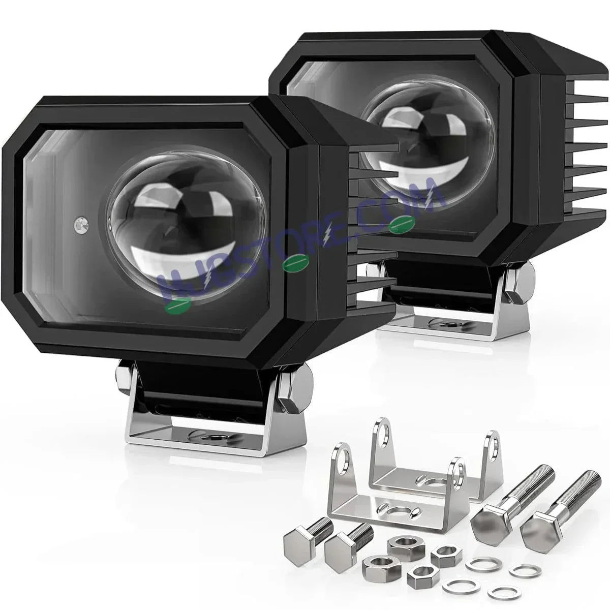 HJG 4 Inch Cube Pod Fog Light 120W 12000 Lumens Fog Light 2pc Foglight Pod Projector Spot Foglight 120W Foglight Ultra Wide Intensity 3000K/6500K LED Fog Lights 4 Inch Cube Light (120W) Universal For All Cars & Bikes LIU HJG 4 Inch Cube Pod Foglights - Biker.Store - www.biker.store