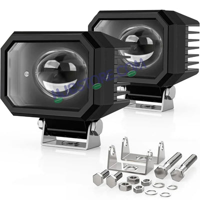 HJG 4 Inch Cube Pod Fog Light 120W 12000 Lumens Fog Light 2pc Foglight Pod Projector Spot Foglight 120W Foglight Ultra Wide Intensity 3000K/6500K LED Fog Lights 4 Inch Cube Light (120W) Universal For All Cars & Bikes LIU HJG 4 Inch Cube Pod Foglights - Biker.Store - www.biker.store
