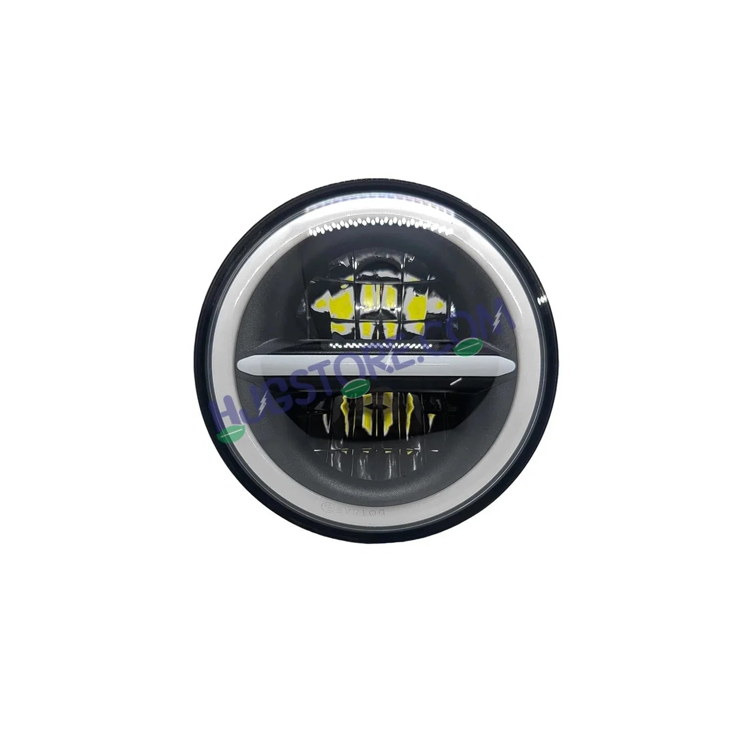 HJG Genuine 5.75 Inch Minus with Ring LED Headlight with Spotless and Bright DRL Fits in Harley Davidson, Jeep, Bajaj Avenger 5.75" (12V-80V DC 75W) - Biker.Store - www.biker.store