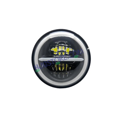 HJG Genuine 5.75 Inch Minus with Ring LED Headlight with Spotless and Bright DRL Fits in Harley Davidson, Jeep, Bajaj Avenger 5.75" (12V-80V DC 75W) - Biker.Store - www.biker.store