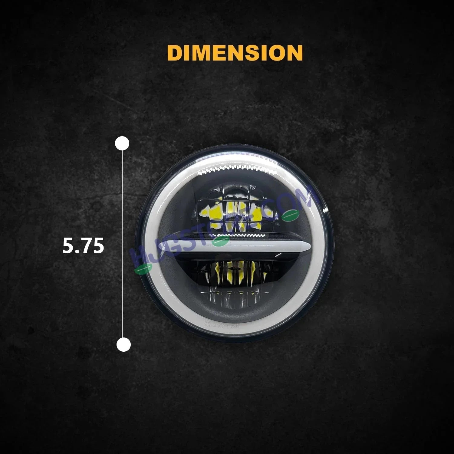 HJG Genuine 5.75 Inch Minus with Ring LED Headlight with Spotless and Bright DRL Fits in Harley Davidson, Jeep, Bajaj Avenger 5.75" (12V-80V DC 75W) - Biker.Store - www.biker.store