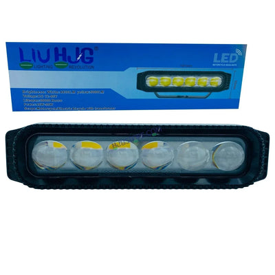 HJG New 6 LED Sleek 2pc Projector Fog Light with Adaptor 100W 20000 Lumens Fog Light 6 LED 2pc Foglight Spot Light Fog 100W White/Yellow Ultra Wide Dual Intensity LED Fog Lights 6 LED Fog (100W) Universal For All Cars & Bikes LIU HJG 6 LED Sleek 100W 2pc - Biker.Store - www.biker.store