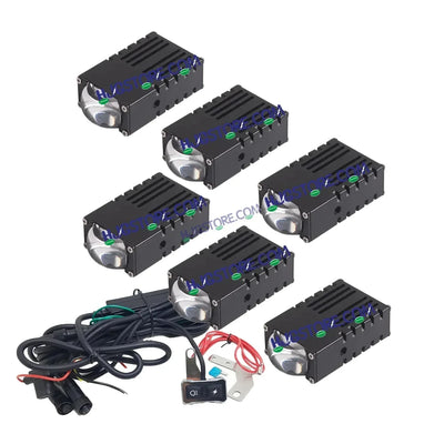 HJG LIU HJG Original Waymaker 6 LED New Model Slim Drive Grille Fitting Dual Colour Fog Light Mini Drive Light Version 4 And Wiring With Canbus For All Cars and Motorcycles (6Pcs) HJG Waymaker Foglight HJG New Model 6 LED with Canbus Wiring Harness Kit - Biker.Store - www.biker.store