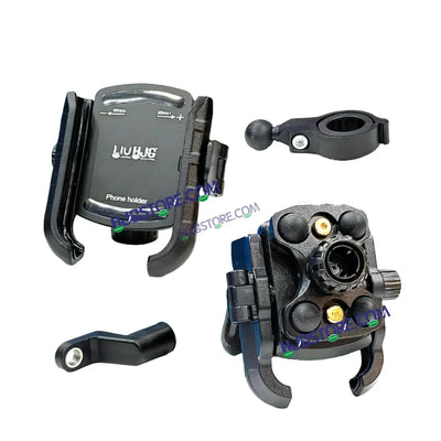 HJG Compact Pro 7578 Shockproof Mobile Holder with Jaw Grip Damper Anti Vibration for Bike, Two Wheelers Universal HJG Mobile Holder Pro Spider Anti-Shake Anti-Theft Zero Vibration Shockproof Mobile Holder 4 Vibration Proof Ball Joints LIU HJG Holder - Biker.Store - www.biker.store