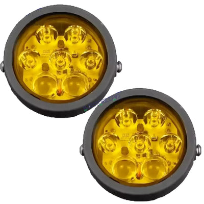 HJG New 7 LED 140W Projector CREE Combo Round Foglight with Yellow Cover 140W 7 LED HJG 140W 5 LED CREE 2 LED Projector 7 LED Foglight for Car Bike Led Headlights Lights Led Fog Lights For Motorcycle Car SUV Lights, Set of 2 LIU HJG 7 LED Projector CREE - Biker.Store - www.biker.store