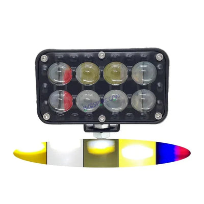 HJG 8 LED Red Blue Foglight with 5 Modes and Red Blue Flash DRL 8 LED Foglight Light Red Blue Flashing Light Multiple Connecting White, Yellow, White + Yellow, Flash, Red Blue Flash HJG - Biker.Store - www.biker.store