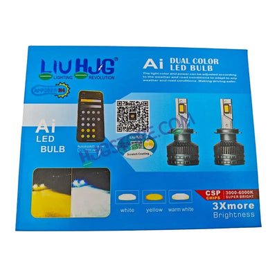 HJG AI Bulb H8/H9/H11/H16 App Control 200W Adjustable Beam Color Adjustable Brightness LED Bulb AC/DC Headlight White/Yellow/Warm White 200W for Bike Car LED Light H8/H9/H11/H16 AI Headlight 12V/24V for Bike/Car, LIU HJG AI Bulb Pack of 2, H8/H9/H11/H16 - Biker.Store - www.biker.store