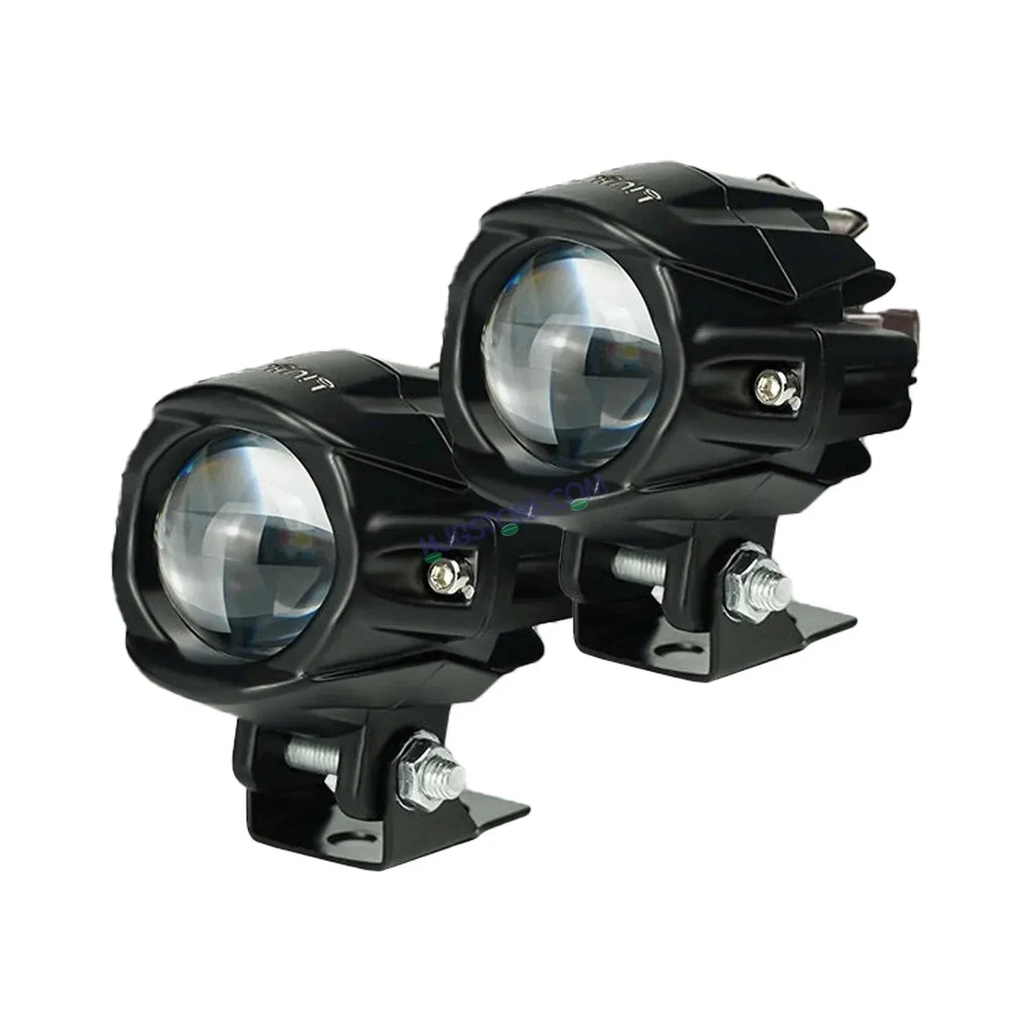 HJG New Model Alien Projector LED Fog Light Dual Shot 12,000 Lumens Super Bright Fog Light For Bike/Car/Thar/Jeep ( Cool White/Yellow with Red DRL, 6000 Lumens each * 2 = 12,000 Lumens Total ) - Pack of 2 - Biker.Store - www.biker.store