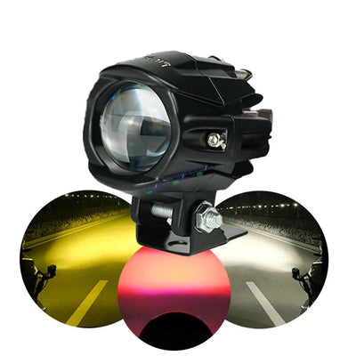 HJG New Model Alien Projector LED Fog Light Single Projector Shot 6000 Lumens Fog Light For Bike/Car/Thar/Jeep ( Cool White/Yellow with Red DRL, 6000 LM each - Pack of 1 HJG Alien Projector Fog Light for Bikes and Cars High Power - Biker.Store - www.biker.store
